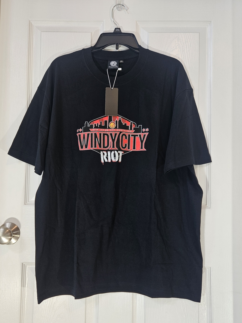 NWT New Japan Pro Wrestling Windy City Riot Tee XXL Black Graphic Shirt